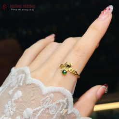 Nhẫn Hồ Ly Kim Tiền Phỉ Thuý Lục Đế Vương