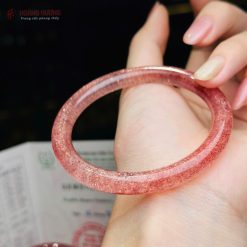 Vòng Tay Đá Thạch Anh Hồng Dâu Tây​