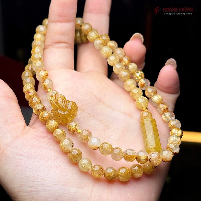 Vòng Tay Đá Thạch Anh Tóc Vàng