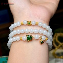 Vòng Tay Phỉ Thuý Trắng