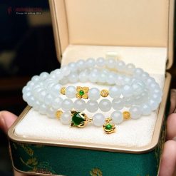 Vòng Tay Phỉ Thuý Trắng